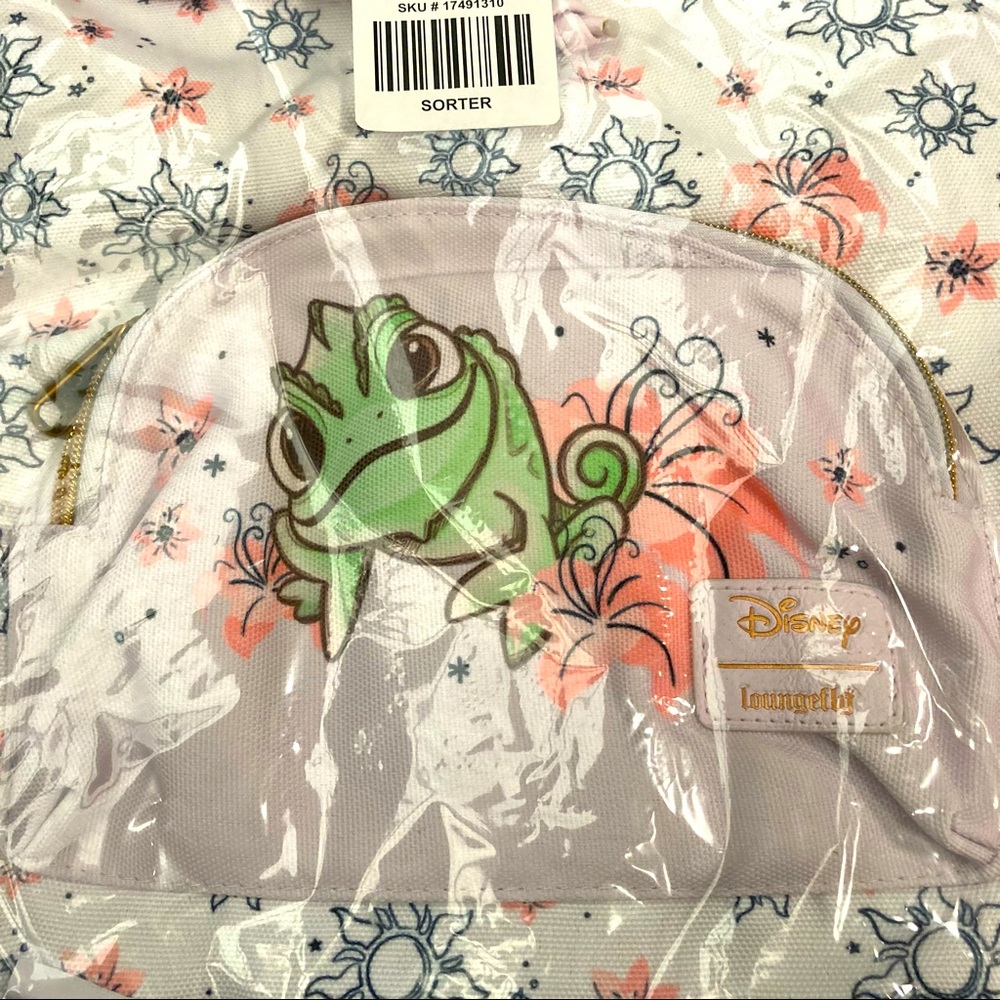 Loungefly Disney Tangled Pascal Floral Slouch Backpack - Picture 3 of 8